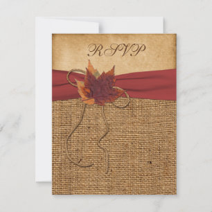Cartons Réponse Feuilles d'Automne, Carte-réponse en Fausse Toile 
