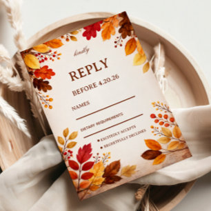 Cartons Réponse Feuilles d'automne Chaudes Botaniques