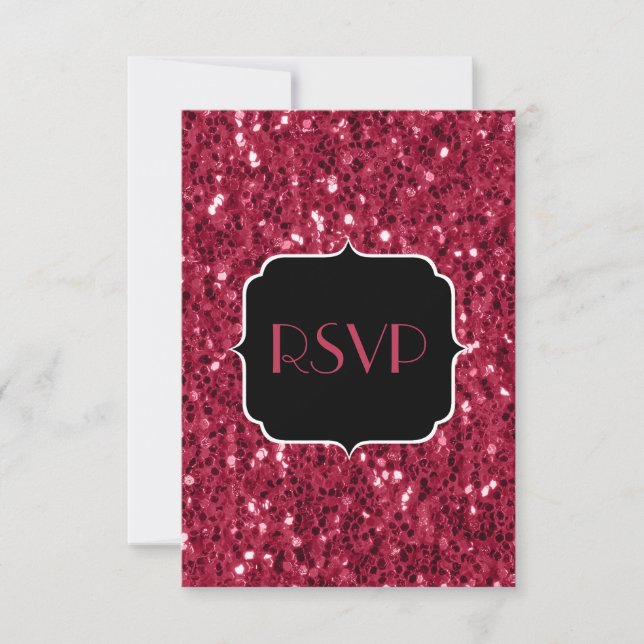 Cartons Réponse Flamme de parties scintillant rose magenta foncé b (Devant)