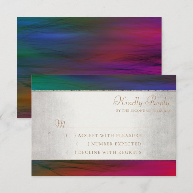Cartons Réponse Flammes vibrantes | Couleur d'aquarelle de bijou f (Devant / Derrière)