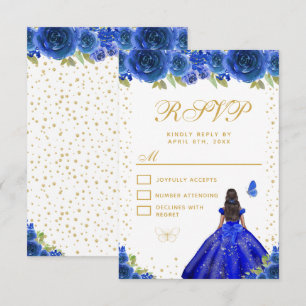 Cartons Réponse Fleur Bleue Princesse à la Peau Foncée Sweet Sixte