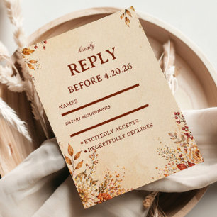Cartons Réponse Fleur d'Automne Chaud
