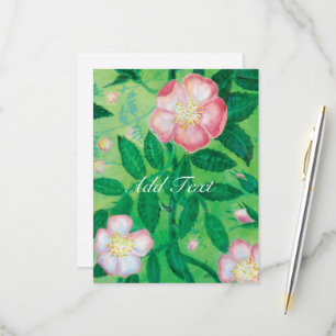 Cartons Réponse Fleur de rosier sauvage rose secret jardin 