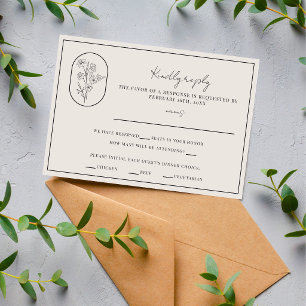 Cartons Réponse Fleur du Mois Mars Mariage entièrement personn
