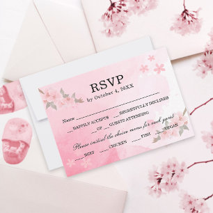 Cartons Réponse Fleur rose pâle dans le Baby shower floral Bliss