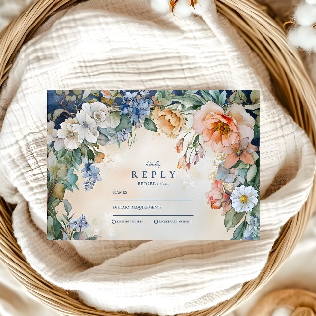 Cartons Réponse Fleur sauvage de la Marine Meadow Garden Graduatio (Créateur téléchargé)