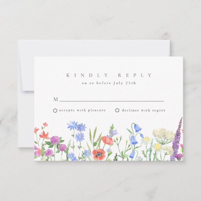Cartons Réponse Fleur sauvage de printemps Boho Garden Wedding RSV (Devant)