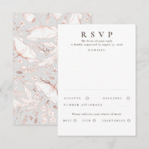 Fleur sauvage dessiné à la main Rose Gold Wedding 