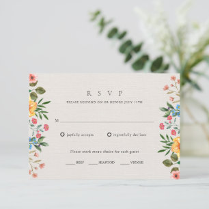 Cartons Réponse Fleur sauvage Garden Floral Mariage