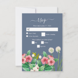 Cartons Réponse Fleur sauvage Periwinkle Dusty Blue Mariage