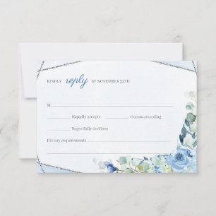 Cartons Réponse Fleurs BL Rustiques Mariage de cadre géométrique a