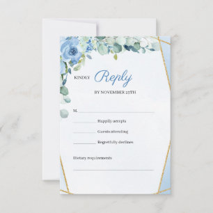 Cartons Réponse Fleurs BL Rustiques Mariage de cadre géométrique o