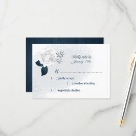Cartons Réponse fleurs blanches et feuilles de marine