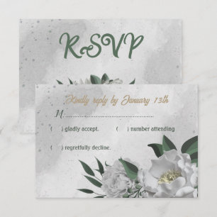 Cartons Réponse fleurs blanches romantiques verdure mariage botani