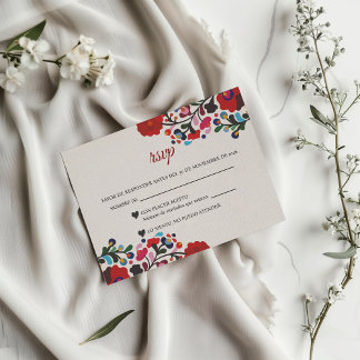 Cartons Réponse Fleurs Botaniques Colorées Mariage Espagnol