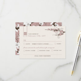 Cartons Réponse Fleurs de cerisiers roses Sakura tortille Mariage 