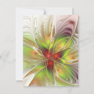 Cartons Réponse Fleurs de fractales de fantaisie en métal tendre e