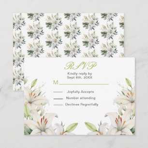 Cartons Réponse Fleurs de lys blancs Mariage