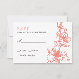 Cartons Réponse Fleurs de Magnolia de Corail tendance | Mariage RS