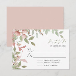 Cartons Réponse Fleurs de printemps Aquarelle Mariage rose