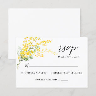 Cartons Réponse Fleurs de printemps Mimosa Mariage floral jaune RS