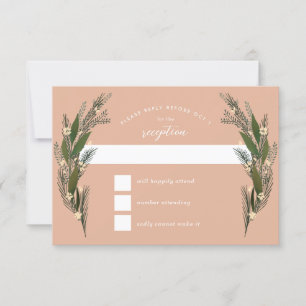 Cartons Réponse Fleurs Feuilles De Verdure Esquissées Mariage Pêch