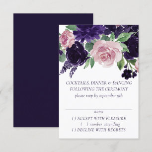 Cartons Réponse Fleurs luxuriantes Garland de rose violet et ros