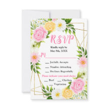 Fleurs roses et jaunes avec mariage de feuillage