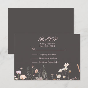 Cartons Réponse Fleurs sauvages Mariage floral rose printemps