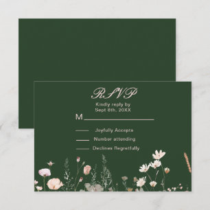 Cartons Réponse Fleurs sauvages Mariage floral rose printemps