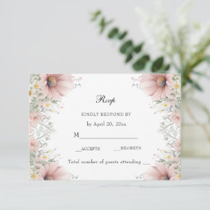 Cartons Réponse Fleurs sauvages Pastel Rose Floral Spring
