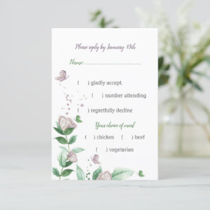 Cartons Réponse fleurs violettes vert feuilles