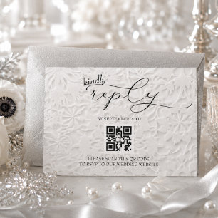 Cartons Réponse Flocon de neige de mariage simple QR d'hiver