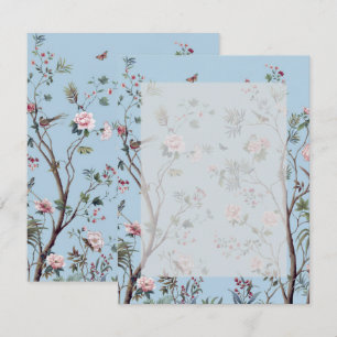 Cartons Réponse Floral bleu antique