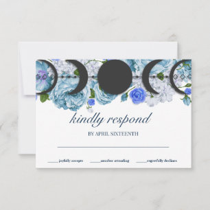 Cartons Réponse Floral Blue Moon Phase Wicca Handfasting