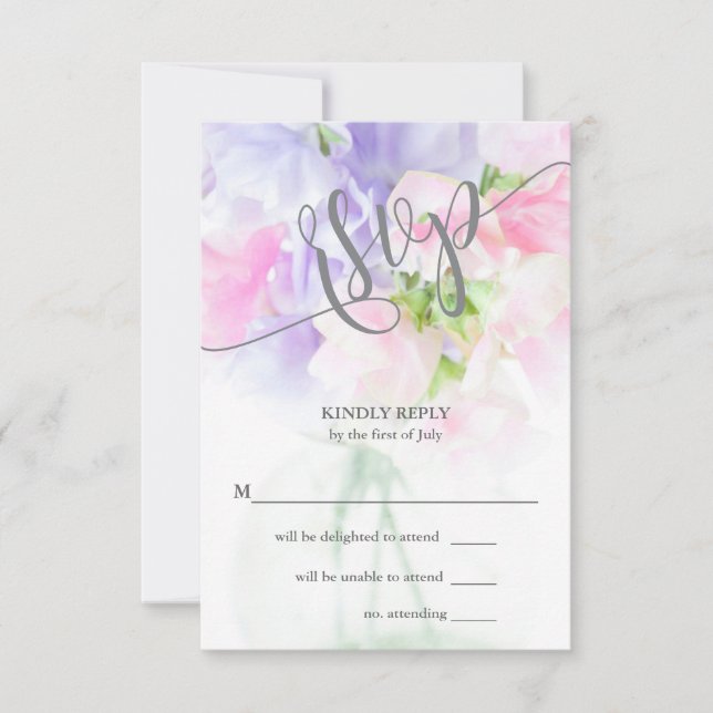 CARTONS RÉPONSE FLORAL CHIC MARIAGE POIS DOUX (Devant)