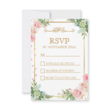 Floral Gold Frame mariage musulman islamique