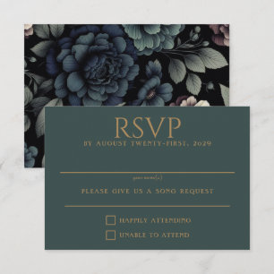 Cartons Réponse Floral Moody Bleu