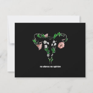 Cartons Réponse Floral No Uterus No Opinion Droits des femmes