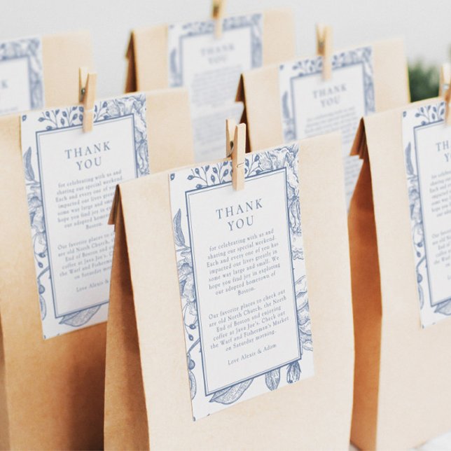 Cartons Réponse Floral Périwinkle Élégant Merci de mariage Insérer (Créateur téléchargé)