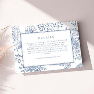 Cartons Réponse Floral Periwinkle Elegant Wedding Details Card