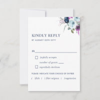 Floral pourpre et bleu avec/sans options de repas