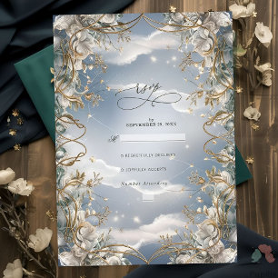 Cartons Réponse Florales étonnantes accentuées avec Mariage d'or