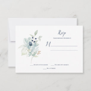 Cartons Réponse Flore d'hiver bleu foncé