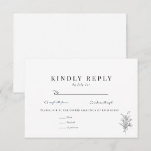 Cartons Réponse Flore végétale minimaliste   Flower Chic Mariage