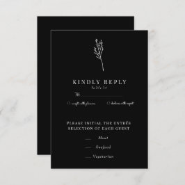 Cartons Réponse Flore végétale minimaliste | Flower Chic Mariage