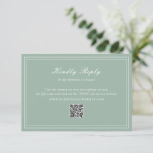 Cartons Réponse Florence Sage Green Mariage élégant