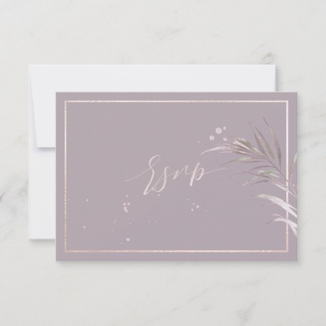 Cartons Réponse Fond personnalisé DIY Mauve Palms de PixDezines RS (Devant)