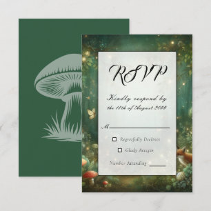 Cartons Réponse Forêt Enchantée de Mariage Vert Émeraude