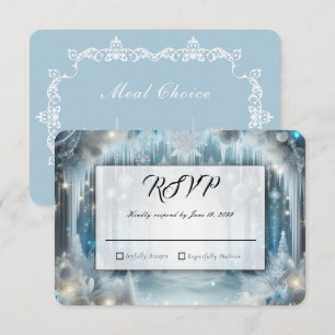 Cartons Réponse Forêt enneigée scintillante Choix de mariage